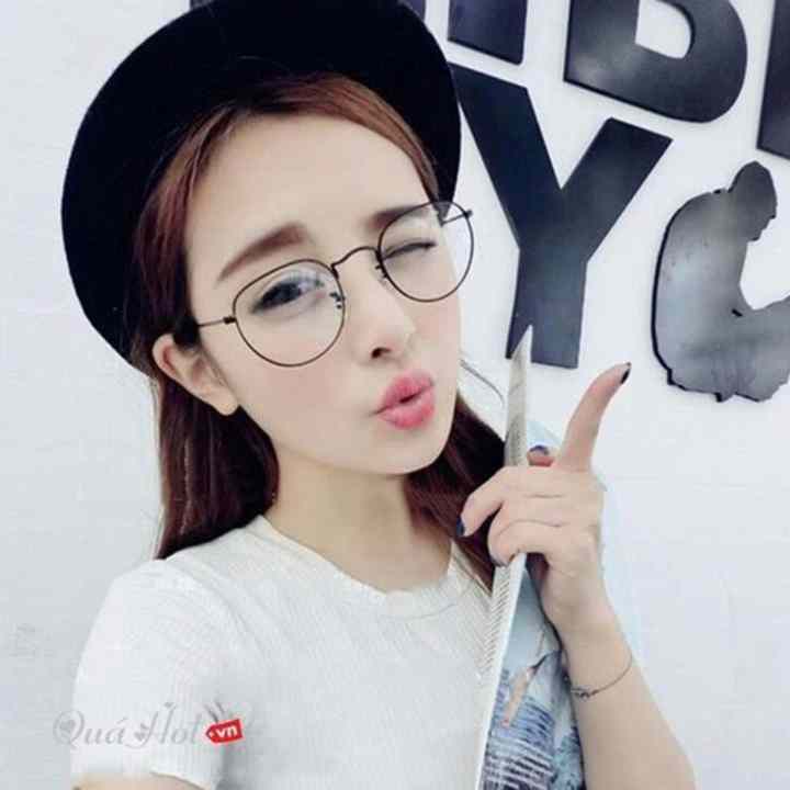 Mắt kính ngố gọng cận không độ Nobita thời trang (đen)