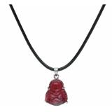 Mặt phật Di Lặc, đá đỏ Ruby, may mắn, bình an (Tặng kèm dây đeo)