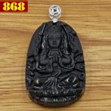 Mặt Phật Quan âm nghìn tay nghìn mắt thạch anh đen 4.3cm