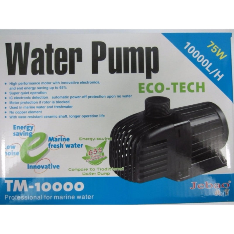 Máy bơm chìm - Máy bơm nước ngọt / mặn cho hồ cá cảnh Jebao - TM10000 ( 75W, 10000L/H) công suất mạnh, siêu bền - Bảo hành bởi Fish Mart