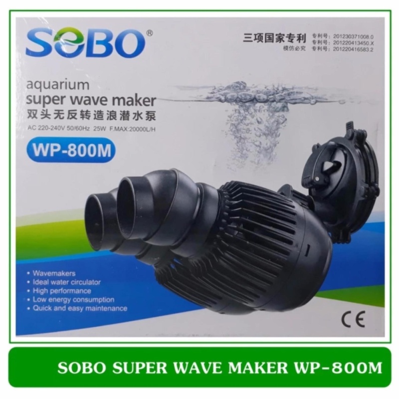 Máy tạo sóng - Máy thổi luồng bể cá Sobo Wave WP-800M ( 25W, 20.000l/h) 2 quạt, siêu bền - Bảo hành bởi Fish Mart