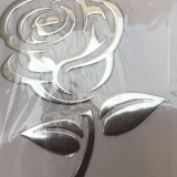 Miếng dán decan Bông hồng mạ mầu (trắng bạc)
