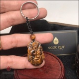 Móc khóa 12 con giáp đá mắt hổ : khỉ