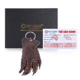 Móc khóa da cá sấu nguyên con màu nâu đất TH8272
