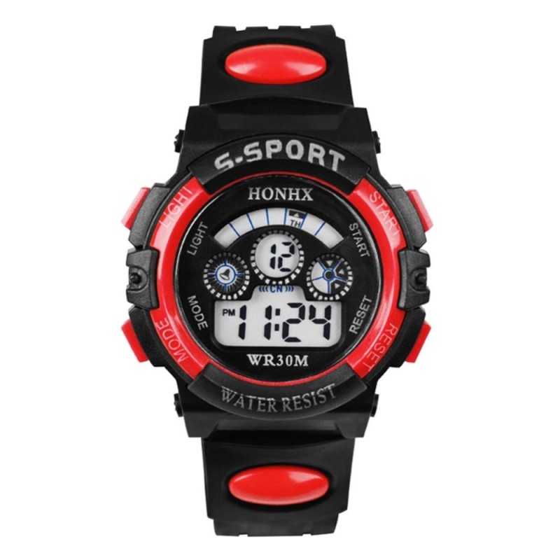Nơi bán Anything4you Multifunction Waterproof Boy Sports Electronic Children Watches (Red) - intl