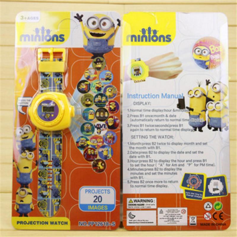New Arrive 2018 Kids Children Boy Girl LED Digital Watch, Cartoon 3D Projection Toy Watch - 20 Pictures, Multi Pattern Kids Funny Watches Toy (minions 1) - intl bán chạy
