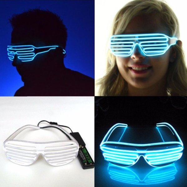 Giá bán New EL Wire Neon LED Light Up Shutter Fashionable Glasses