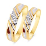 Nhẫn cặp bạc mạ vàng 14k đá kim cương nhân tạo - NCAP81.