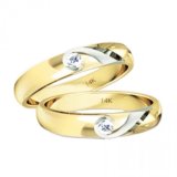 Nhẫn cặp bạc mạ Vàng 14k - NCAP35