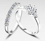 Nhẫn cặp đa 1 kim cương nhân tạo NC16