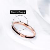 [HOÀN TIỀN MAX 6%][HCM]Nhẫn cặp Titan đính đá N259 (Màu Đen Viền Màu Đồng)