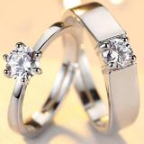 Nhẫn cưới tình yêu Freesize kim cương 6 chấu lấp lánh 