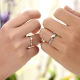 Nhẫn cưới tình yêu Freesize trái tim forever lấp lánh 