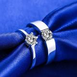 Nhẫn đôi tình yêu Freesize kim cương 6 chấu lấp lánh JZ101