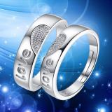 Nhẫn đôi tình yêu thời trang trái tim Love lấp lánh sang trọng HHN-JZ99