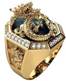 Nhẫn nam bạc mạ vàng 18k đá thạch anh - NNAM57