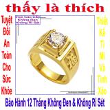 Nhẫn Nam Chữ Phước Đính Đá Zircon - Cam kết 1 đổi 1 nếu hoen , gỉ sét