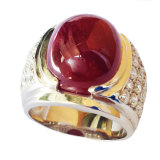 Nhẫn nam đá ruby đỏ tự nhiên NN36