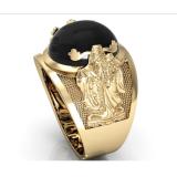Nhẫn nam mạ vàng 14k đá mắt mèo