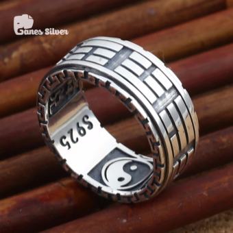 Nhẫn Nam, Nhẫn Bạc Thái, Nhẫn Nam Bạc Thái Đẹp, Nhẫn Nam Bạc Thái Cao Cấp, Nhẫn Bạc Thái Cho Nam, Nhẫn Nam Bạc Thái Chất Lượng, NhẫnBạc Thái Cao Cấp, Nhẫn Bạc Nam Thái Cực Chất Liệu Bạc Thái Cao Cấp - Thương Hiệu Ganes Silver (Bạc)