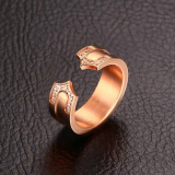 Nhẫn Titan đính đá N223 (Màu đồng)