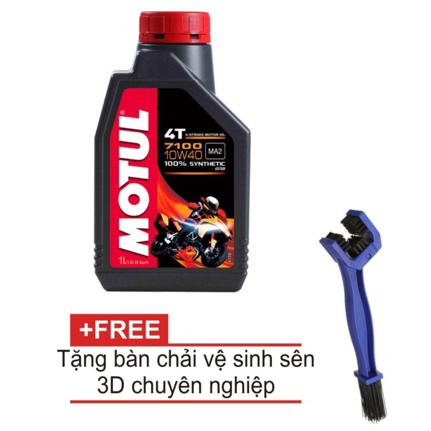 [HCM]Nhớt cho xe máymô tô phân khối lớn Motul 7100 4T 10W50 + Tặng bàn chải vệ sinh sên 3D chuyên nghiệp