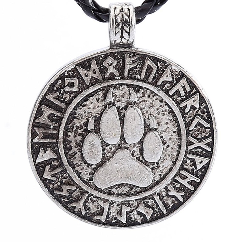 Nordic Vikings Print Bear Amulet Necklace Pendant The Norse Rune Talisman Bear - intl