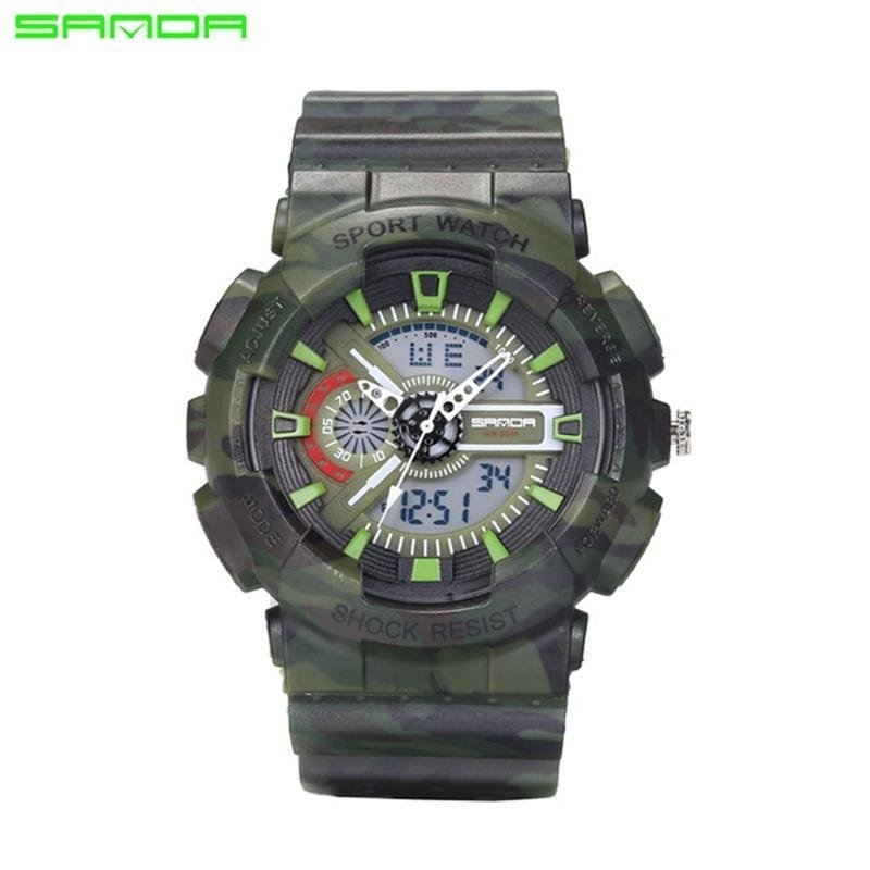 Đồng hồ đồng hồ relogio Masculino SANDA Bé Trai Nam Thể Thao Đồng Hồ Chuồn Nước Thời Trang Tây Kỹ Thuật Số & Analog Quân Sự Bé Trai Thể Thao nam đồng hồ-quốc tế bán chạy