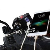 Sac dien thoai xe may Sạc Điện Thoại Trên Xe Máy 3 in 1 (Đen)