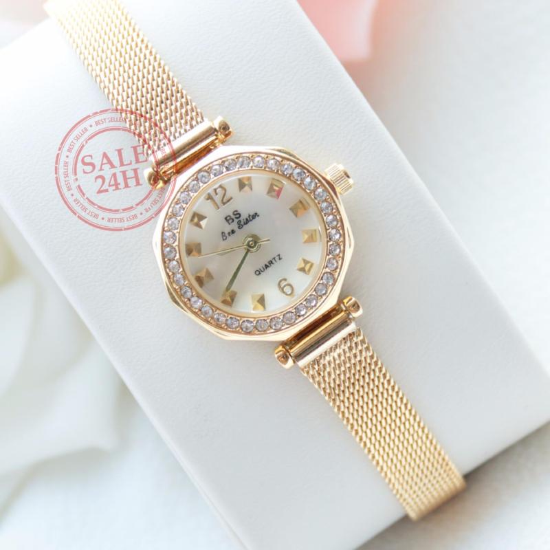 [SALE24h] Đồng hồ nữ đính đá thời trang cao cấp Bee Sister FA1419 ( gold )