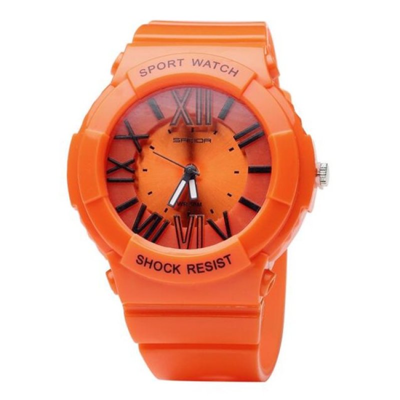 SANDA Quartz Watch Men Women Watches 2016 Top Brand Luxury Famous Wristwatch Male Female Clock Wrist Watch Ladies Quartz-watch(Orange) - intl bán chạy