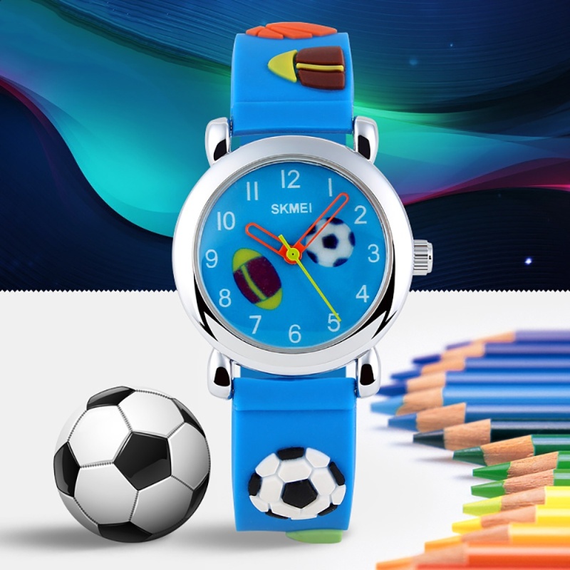 SKMEI Brand Watch Cartoon Cute Quartz Watch for Children Kids Boys Girls Waterproof Football Barbie Soft Silicone 1047 - intl bán chạy