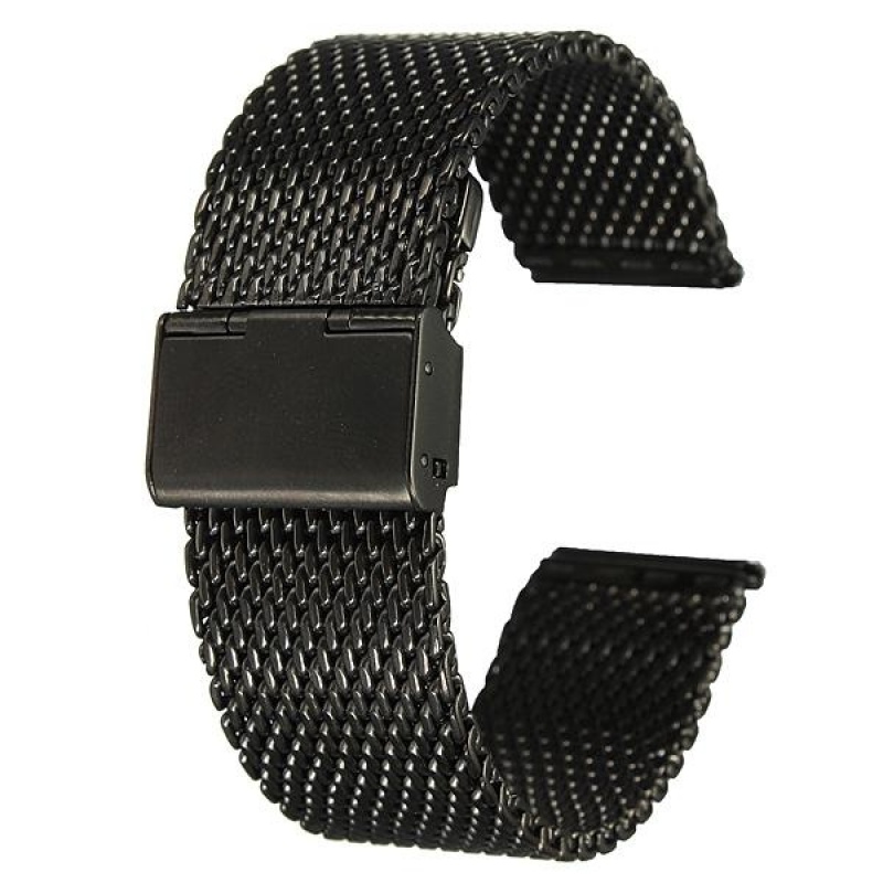 Stainless Steel Watch Strap Shark Mesh Chainmail Bracelet Unisex Black 22mm - intl bán chạy