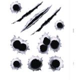 Tem dán 3D hình ngoại thất xe ô tô , xe máy hình vết đạn bắn 11