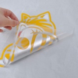 Tem dán mèo vằn vẫy đuôi kính sau cho ô tô