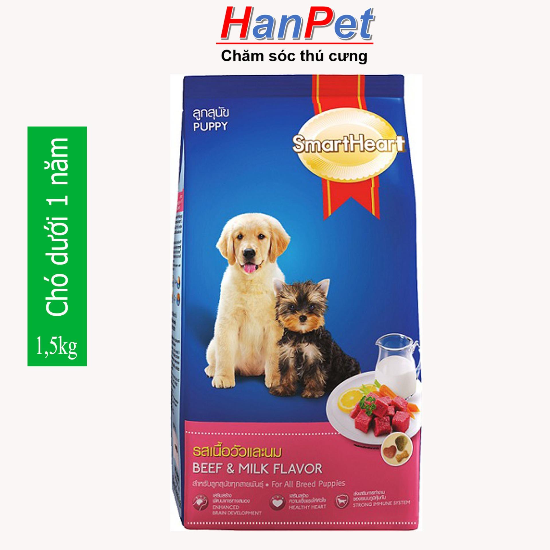 HN- Gói 1,5kg thức ăn dạng hạt cao cấp Smartheart Puppy
