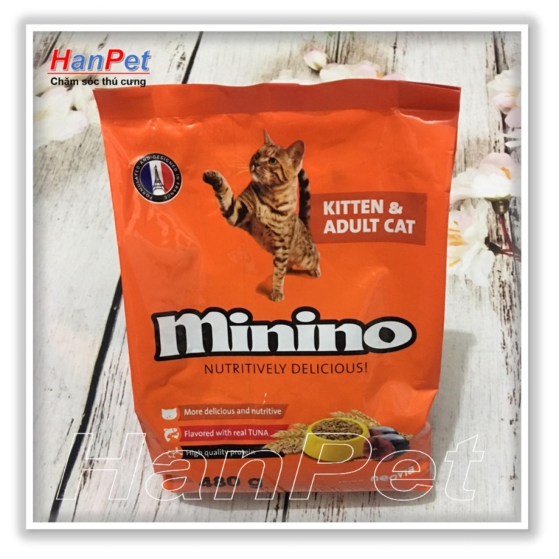 Thức ăn hạt phẩm chất Pháp Quốc cho mèo mọi lứa tuổi Minino - Gói 480g - HoaMy 233