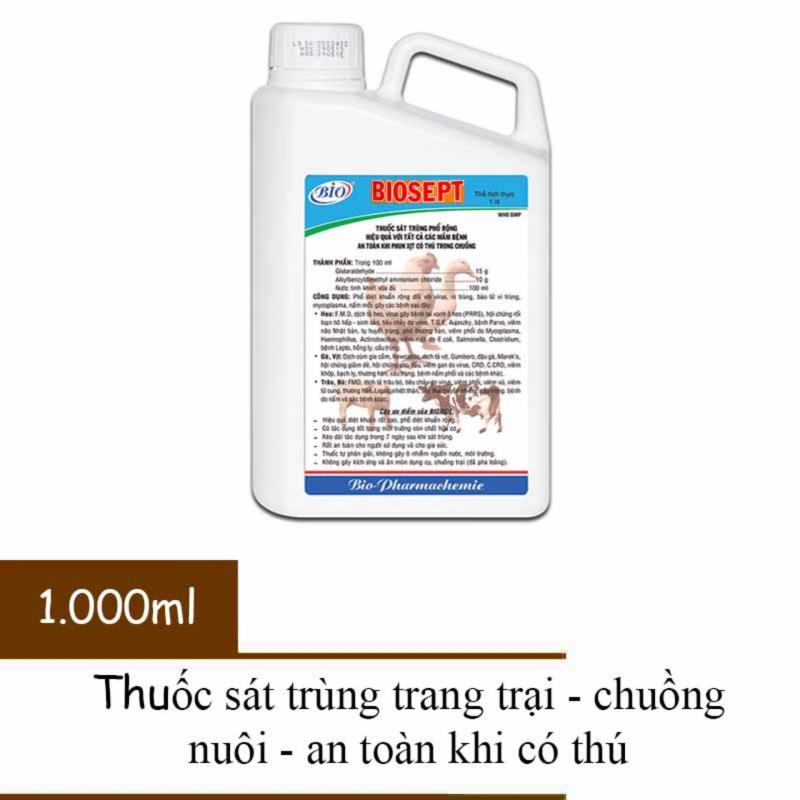Thuốc sát trùng tiêu khuẩn chuồng nuôi - Biosept 1 lít