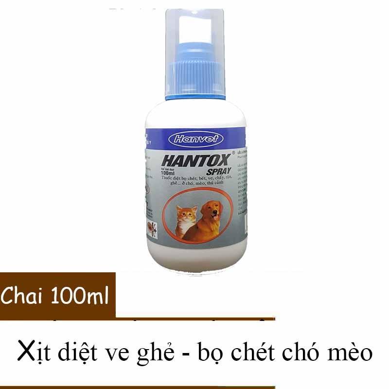 Thuốc xịt trị ve ghẻ, bọ chét chó mèo - Hantox Spray xịt 100ml