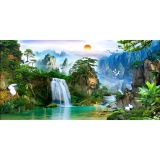 Tranh phông nền 3D dán hồ cá Aqua_017 KT 120 x 60 cm