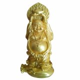 Tượng đá phật Di Lặc nâng vàng DLNV16
