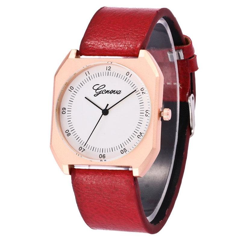 Unisex Fashion PU Bracelet Band Square Quartz Casual Students Wrist Watch Gifts - intl bán chạy