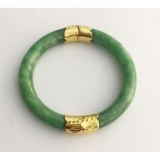 Vòng cẩm thạch tự nhiên mạ vàng 14k