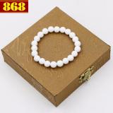 Vòng chuỗi san hô trắng 6 ly 24 hạt kèm hộp gỗ