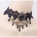 Vòng cổ choker đá đen to dạ tiệc cực sang chảnh