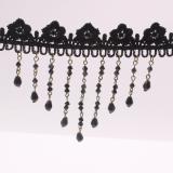 Vòng cổ choker mưa hạt châu đen quyến rũ