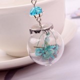 Vòng Cổ Dây Chuyền Pha Lê Hoa Oải Hương Ép Khô
