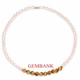 Vòng cổ ngọc trai trắng opal vàng tự nhiên gemstone bank