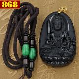Vòng cổ Văn Thù Bồ Tát size lớn 6 cm - đá thạch anh đen