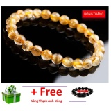 Vòng đá thạch anh tóc vàng 8 li loại 1- Phong thuỷ giúp đem lại sức khoẻ và may mắn tài lộc